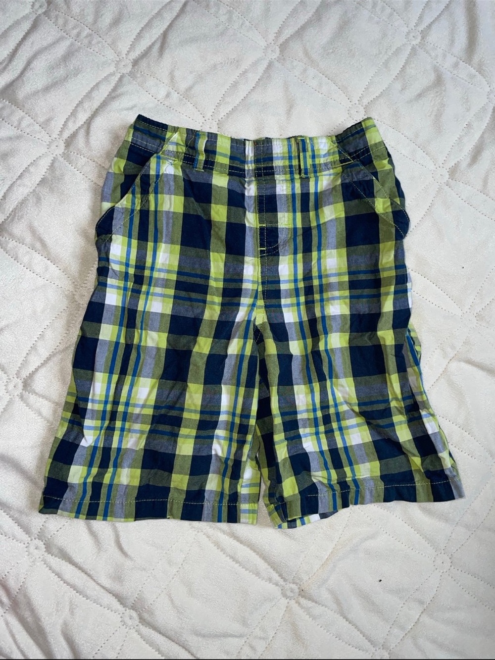 Garanimals Green Navy Plaid Shorts